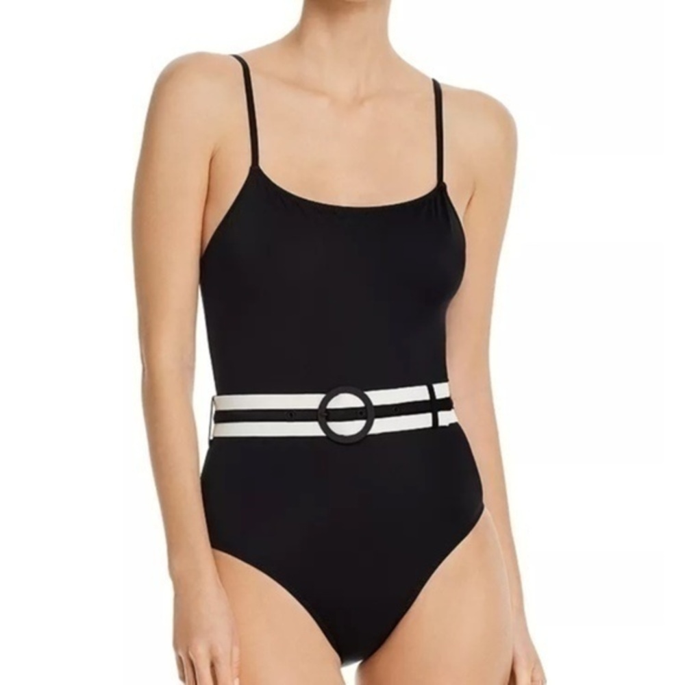 🔥 Closet Sale! SOLID & STRIPED Black and White One Piece Swimsuit